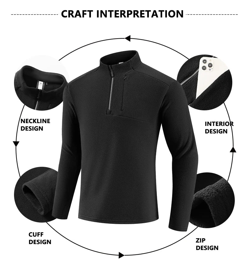 SBWL New high-quality men's autumn and winter outdoor sports inner layer warm long-sleeved T-shirt fitness running jacket Tops