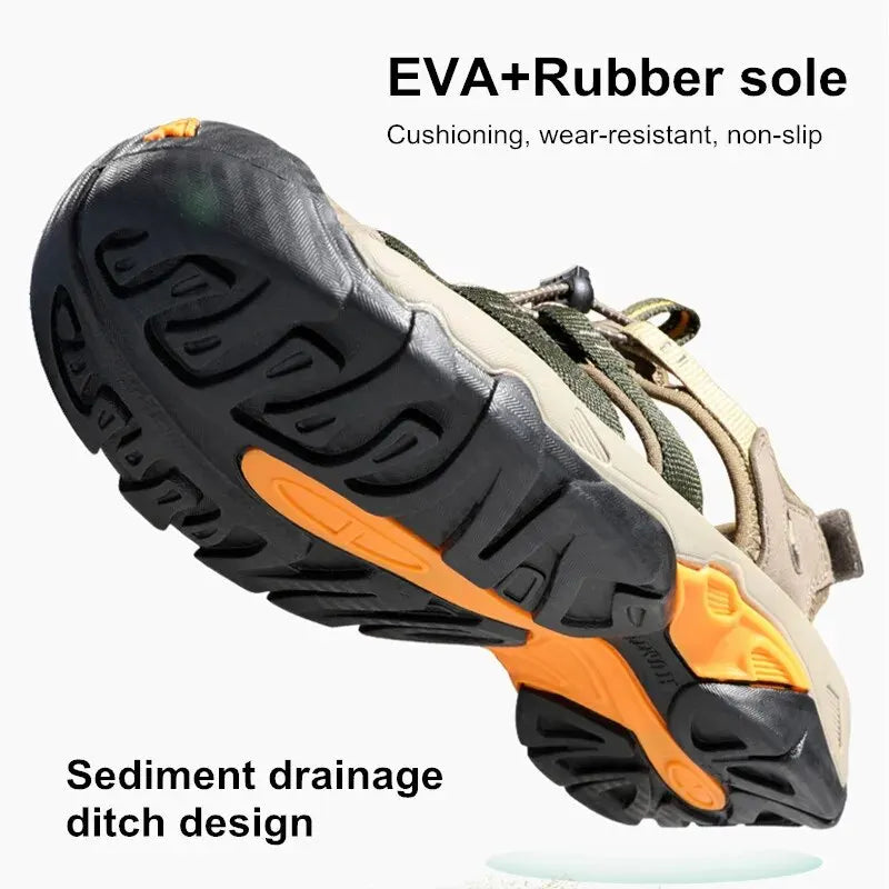Summer Outdoor Sandals for Men Breathable Hiking Shoes Water Beach Mens Sandals Camping Climbing Aqua Sneaker HT-710445A