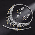 2024 Hot Sale 4 Pieces Super Luxury Cubic Zirconia Bridal Jewelry Set Nigeria Dubai Jewelry Set Bridal Accessories