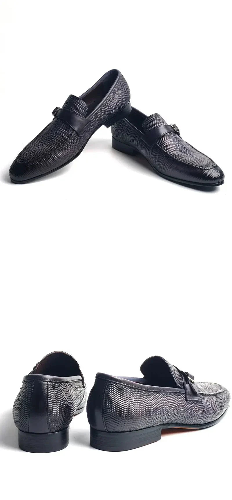 Luxury Men's Genuine Leather Loafers Buckle Slip-On Dress Shoes for Wedding, Party & Business Premium Comfort Casual Shoe
