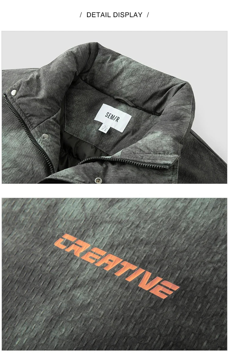 Down Jacket Men 2026 Winter New Fashionable Gradient Printing Thick Outerwear Trendy Individual Oversize Down Jacket