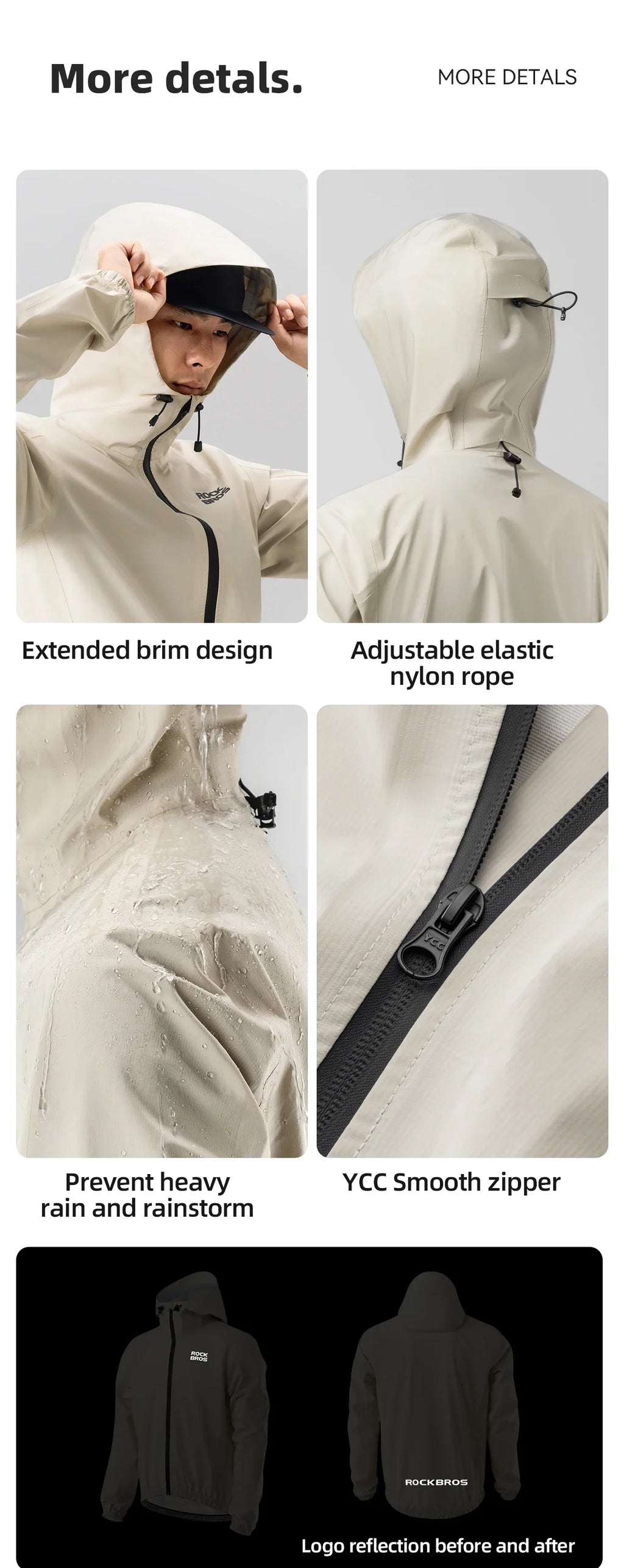 Cycling Raincoat Hooded Jacket Waterproof Breathable Leisure Coat Trekking Men Women Outdoor Sports Clothing Raincoat