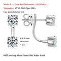 2 in 1 Pear Marquise Cut Moissanite Stud Earrings for Women S925 Silver Full Lab Diamond Dainty Pierced Ear Fine Jewelry
