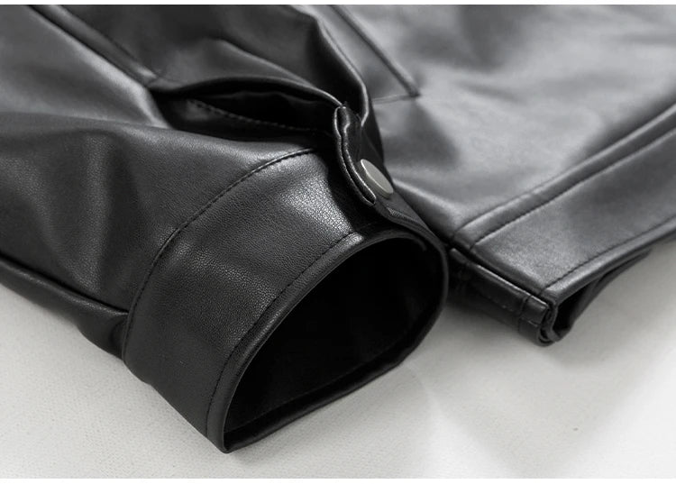 Spring Autumn Cool Luxury Short Black Soft Light Pu Leather Jacket Men Zipper Casual Mens Jackets and Coats Fashion
