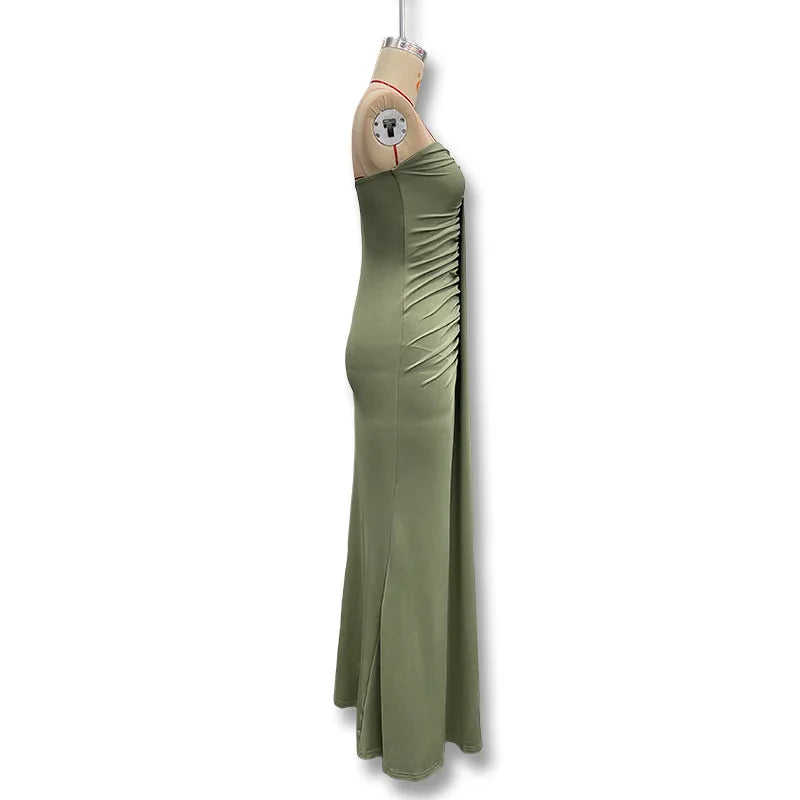 2026 Elegant Strapless Dress Women Classic Patchwork Ribbon Ruched Sexy Birthday Party Skinny Stretch Chic Clubwear Vestidos