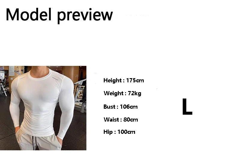 Long Sleeve T-shirt Fitness Basketball Running Tight Men Spandex Bodybuilding Sports Shirt Gym Training Compression Sport Top