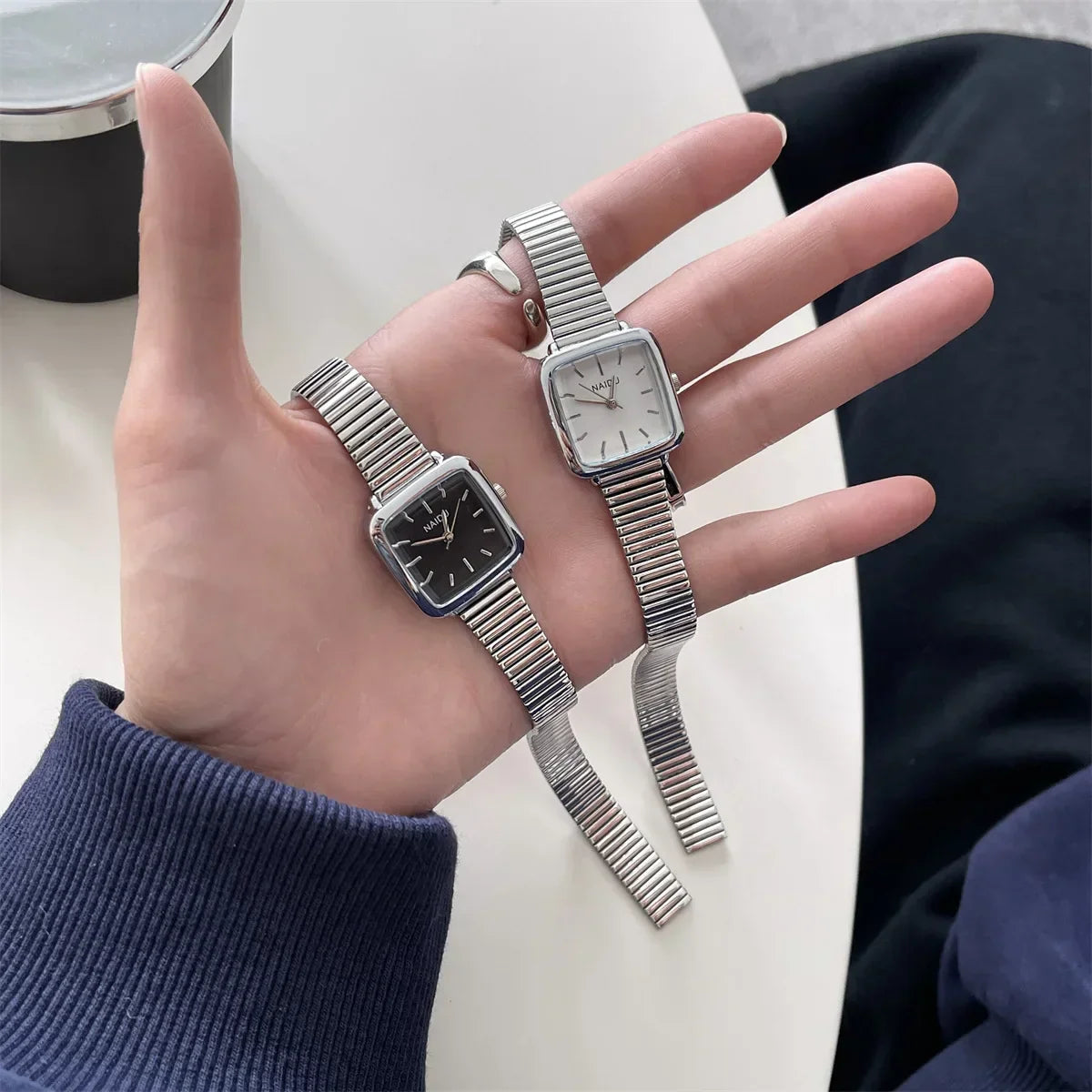 Brand Simple Quartz Watch for Women Retro Luxury Gift Ladies Watches Small Dial Adjustable Stainless Steel Strap Wristwatches