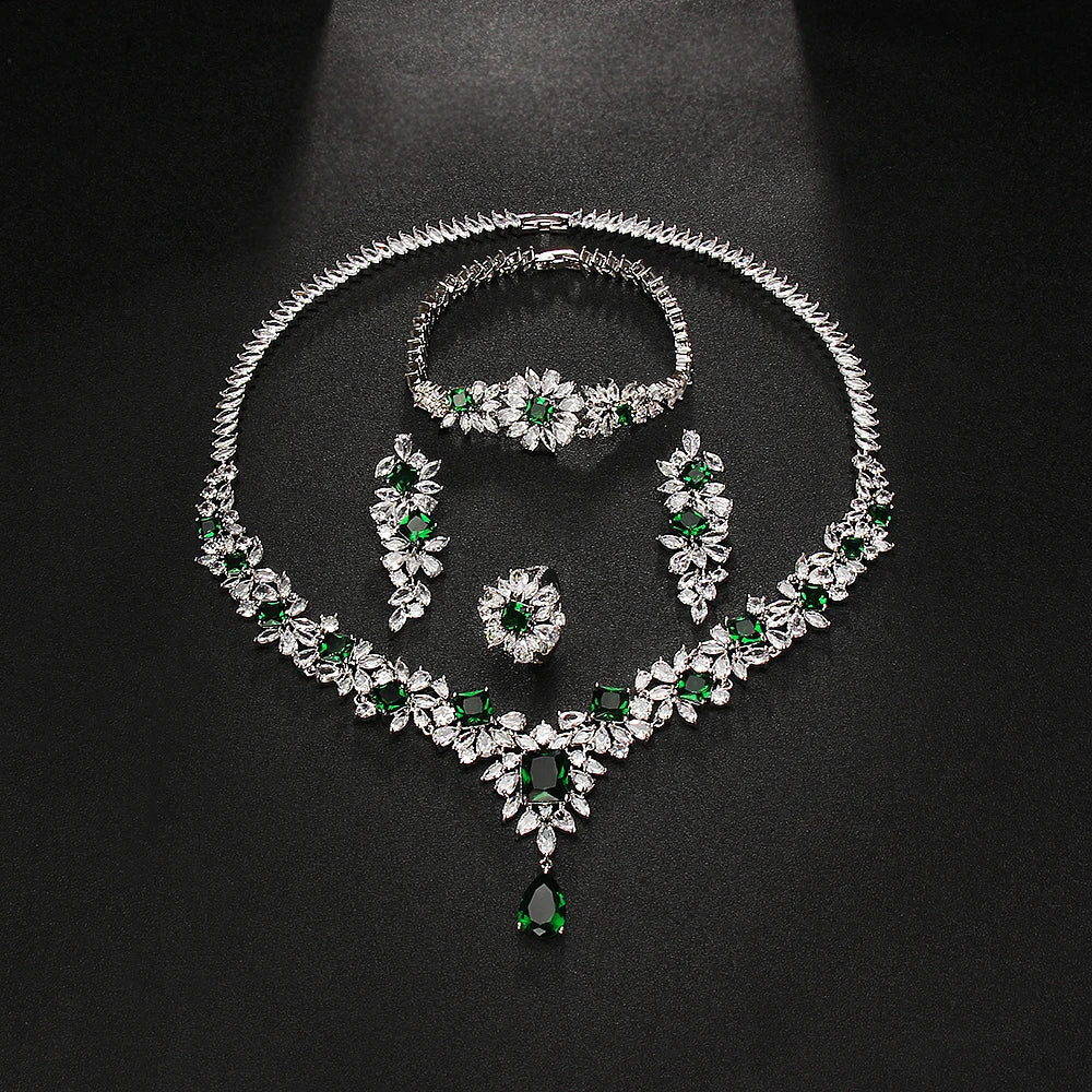 Noble Vivid Flower Appearance Design Necklace And Earring Fine Decoration Wedding Party Charming Jewelry Set