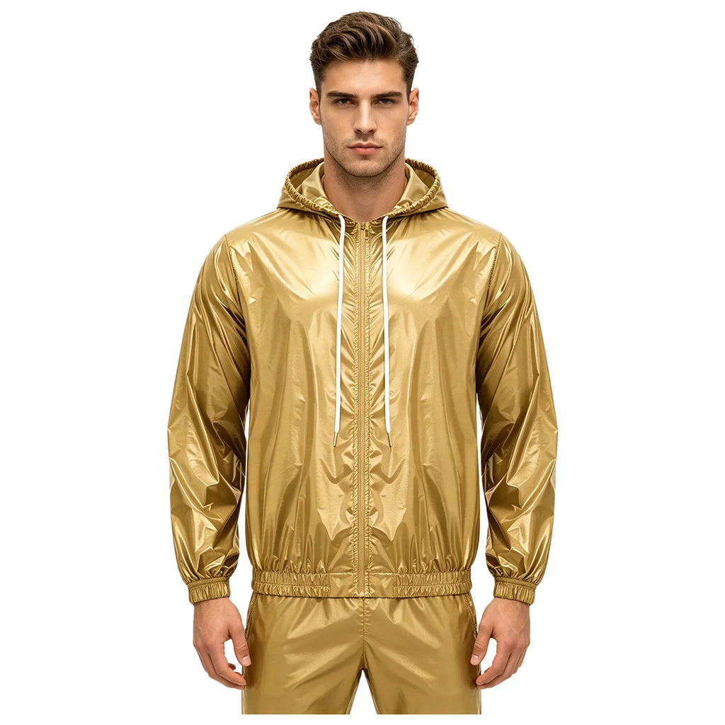Mens Waterproof Hooded Jacket Tops Breathable Raincoat Waterproof Windproof Outdoor Biking Fishing Jacket Hood Outerwear