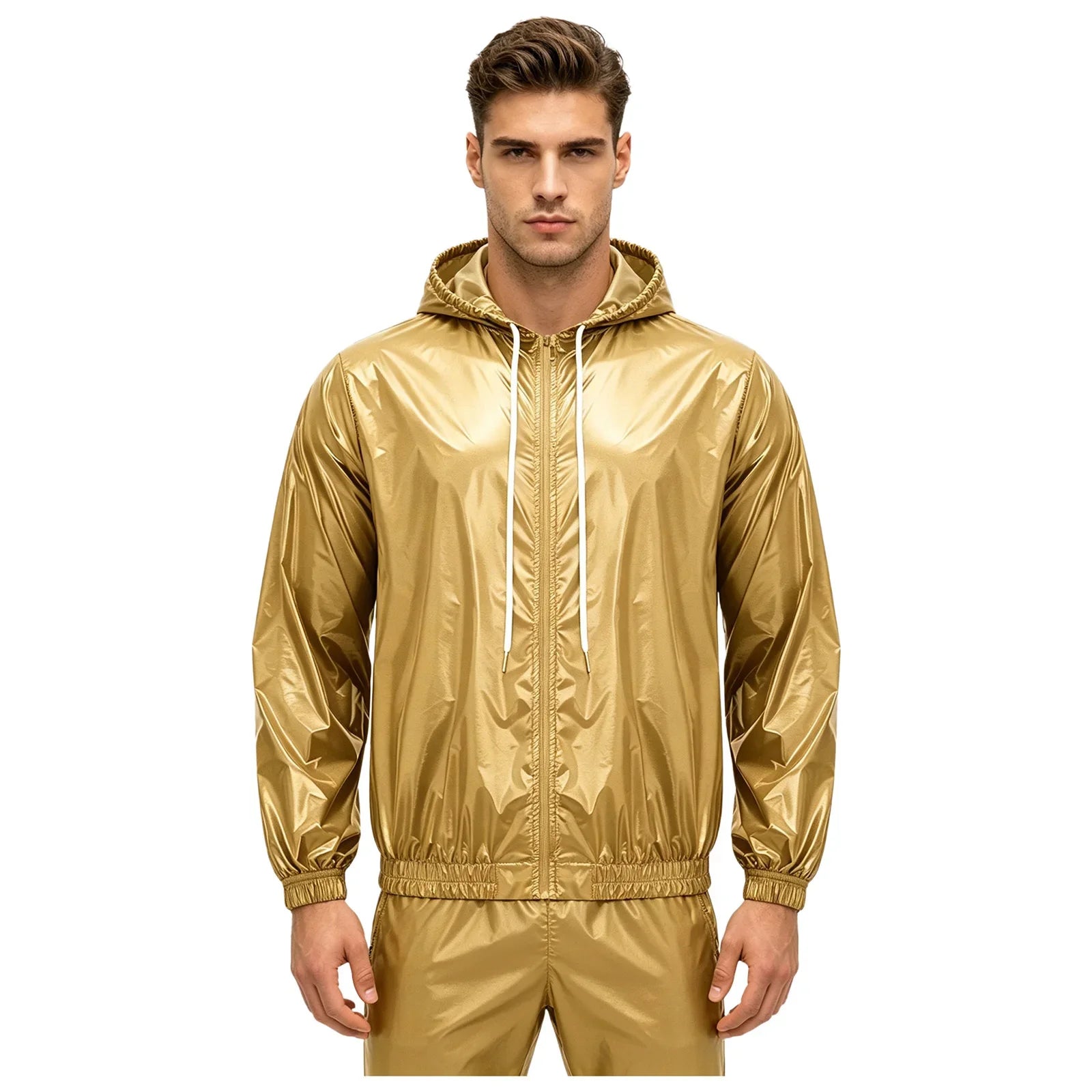 Mens Waterproof Hooded Jacket Tops Breathable Raincoat Waterproof Windproof Outdoor Biking Fishing Jacket Hood Outerwear