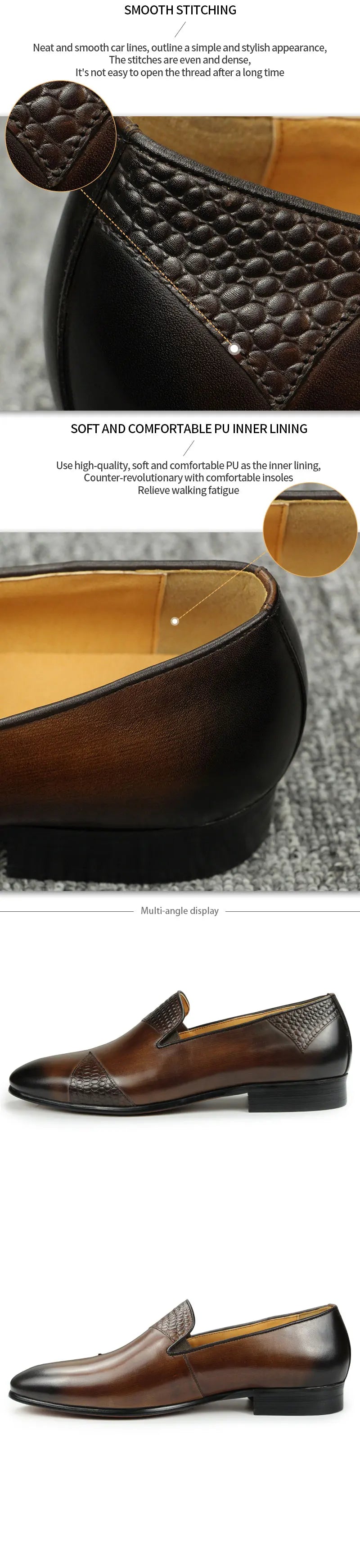 Fashion Men Dress Driving Shoes Genuine Cow Leather Casual One-step Loafers Shoe Handmade Simplicity Luxury Leather Shoe