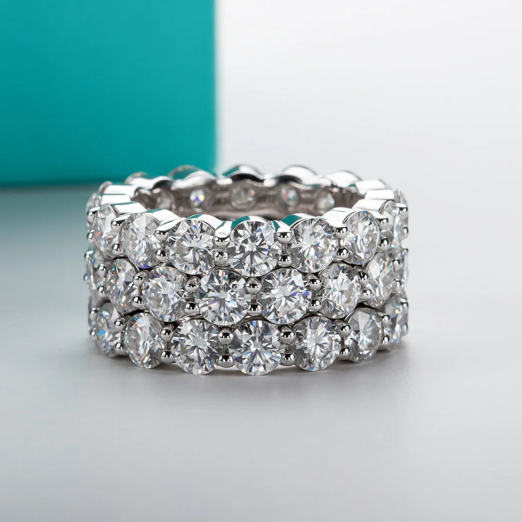 3CT D Color Moissanite Wedding Bands 18k Gold Plated 925 Sterling Silver Bridal Ring Set For Girls Jewelry Wholesale