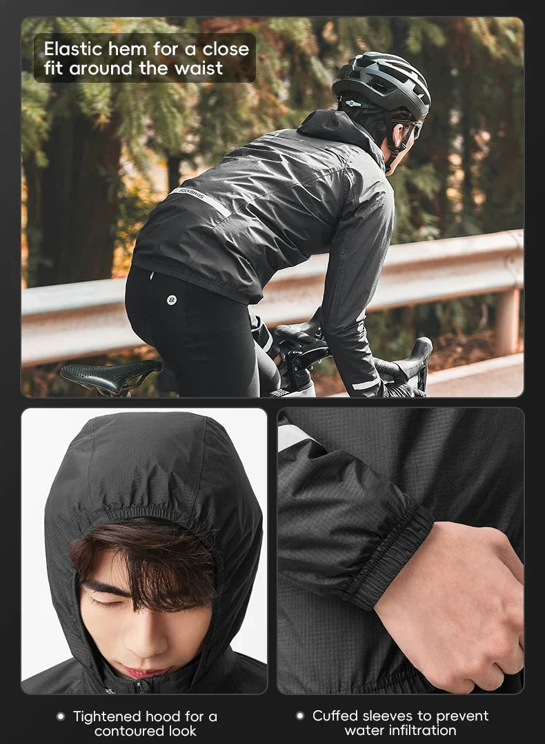 Raincoat Cycling Men Waterproof Jacket Bike E-bike Motorcycle Rainwear Reflective Logo Fishing Climbing Jacket