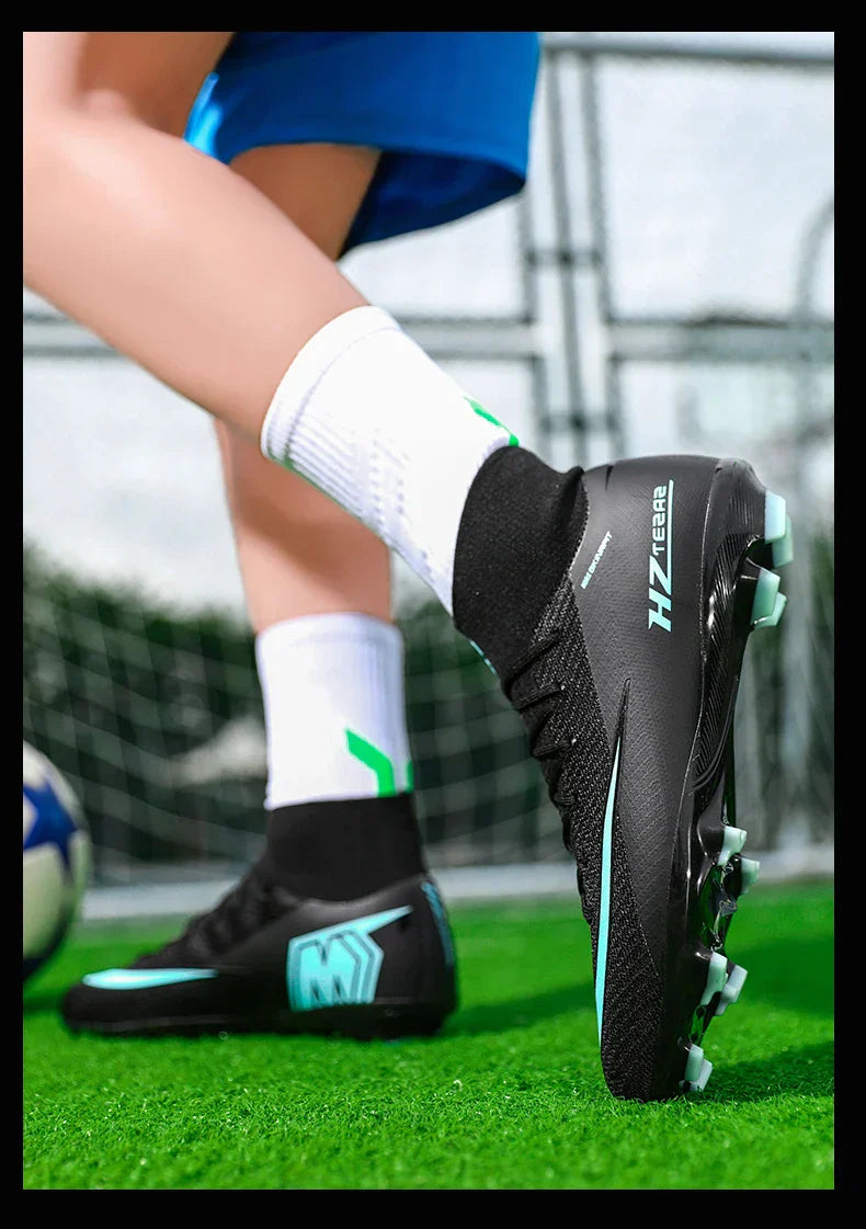 New Men Soccer Shoes Breathable Cleats Football Boots Training Boys Long Spikes Adult Outdoor Sport Non Slip Match Comfortable
