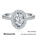 1CT 2CT D VVS1 Oval Cut Moissanite Rings for Women 925 Sterling Silver Lab Dimond Engagement Wedding Party Ring Wholesale