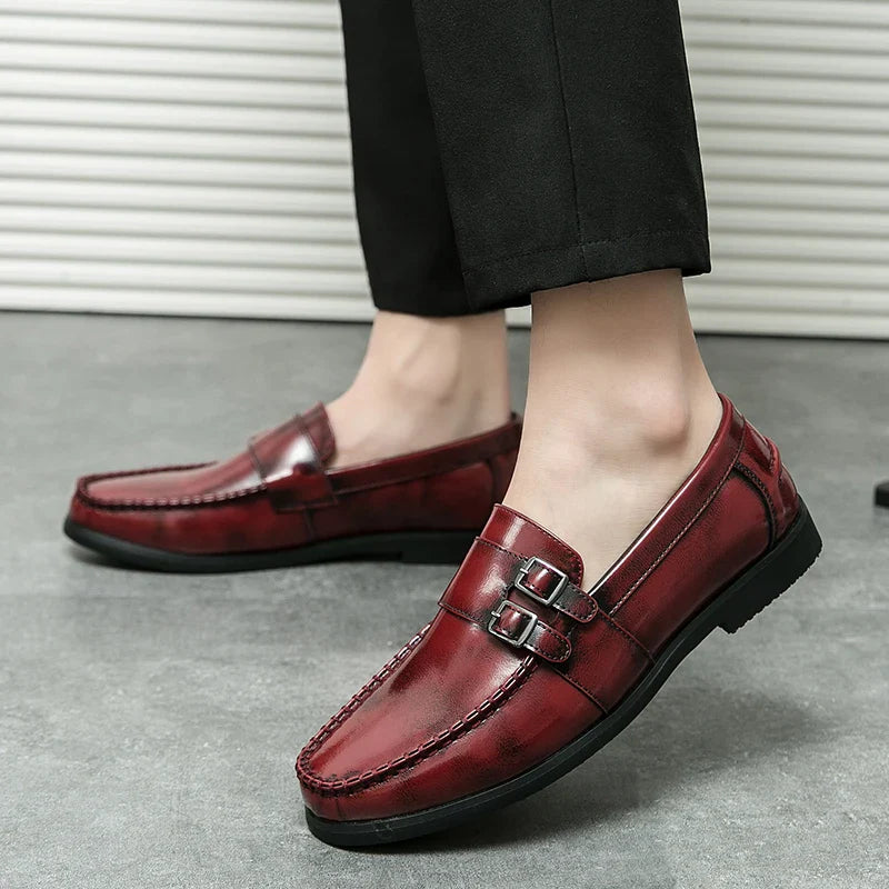Business men's loafers Comfortable flat bottomed Elegant gentleman style Daily work Outdoor leisure street 38-46 leather shoes