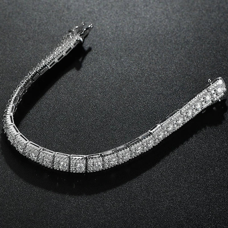 GRA Certified Full Moissanite Diamond Tennis Bracelet D Color For Woman Man 925 Silver Couple Chain Bangle Bracelets Gift