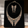 Luxury Cubic Zirconia 2pcs Pearl Necklacе Nigeria Dubai Bridal Wedding Jewellery Sets For Women Party  Accessories