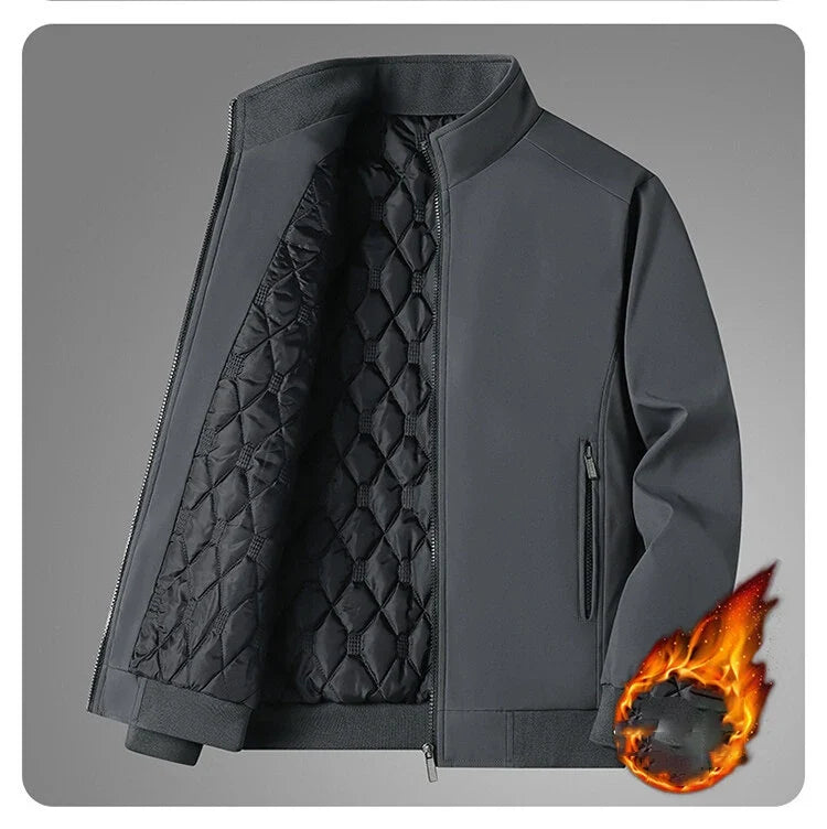 Plus Size 8xl Jacket for Men 2026 Thick Stand Collar Solid Winter Jacket Men Waterproof Warm Business Casual Men Coats