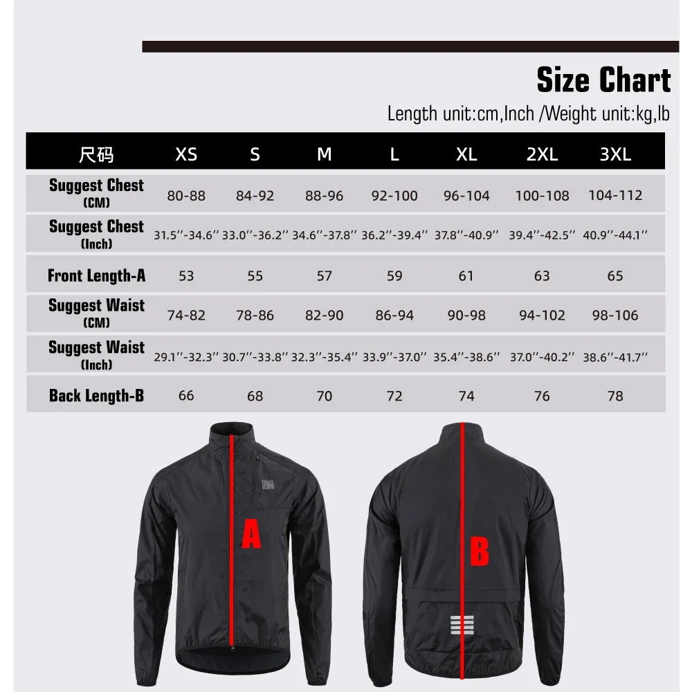 Cycling Jacket Windproof Men 2026 Ultralight Long Sleeve Bike Jersey Black&Yellow Lightweight MTB Sports Windbreaker