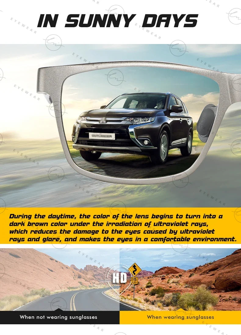 High Quality Carbon Fiber Sunglasses Polarized Man Photochromic Sun Glasses Woman Anti-glare Chameleon Goggle zonnebril