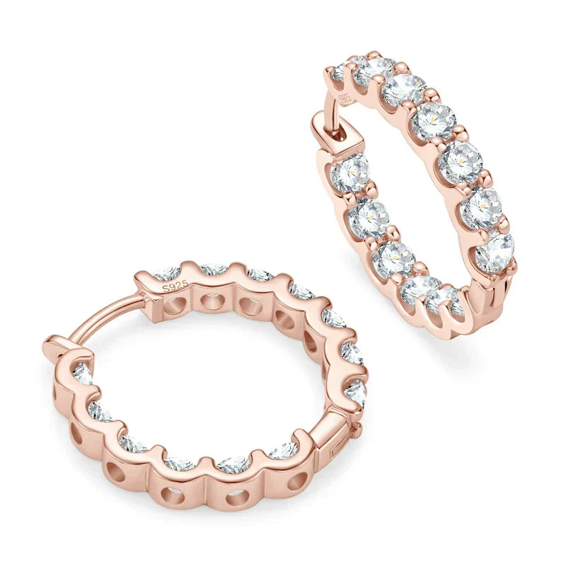 Hoops 100% 925 Sterling Silver Real 3mm Moissanite Stud Earrings For Women Sparkling Jewelry Gifts with Certificate Gifts