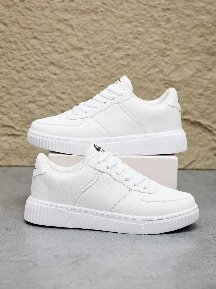 Fashion Leather Men White Sneakers Breathable Comfort Classic Casual Shoes Mens Women Outdoor Walking Shoes Couple Footwear Size