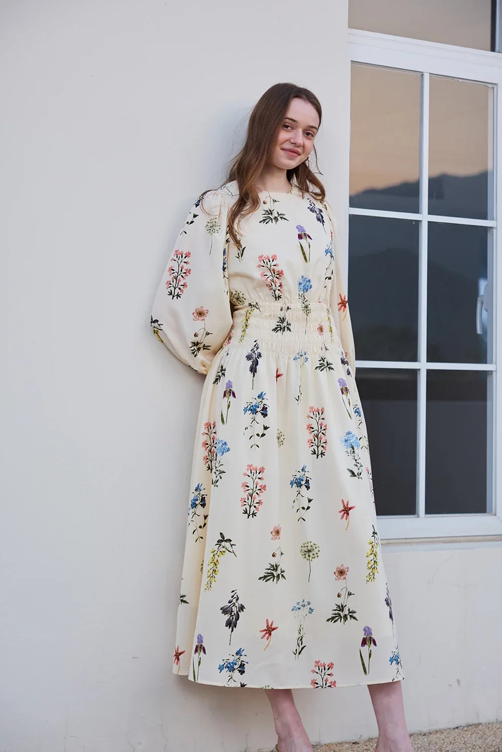 SS26 Women Smock Floral Dress Sweet Style