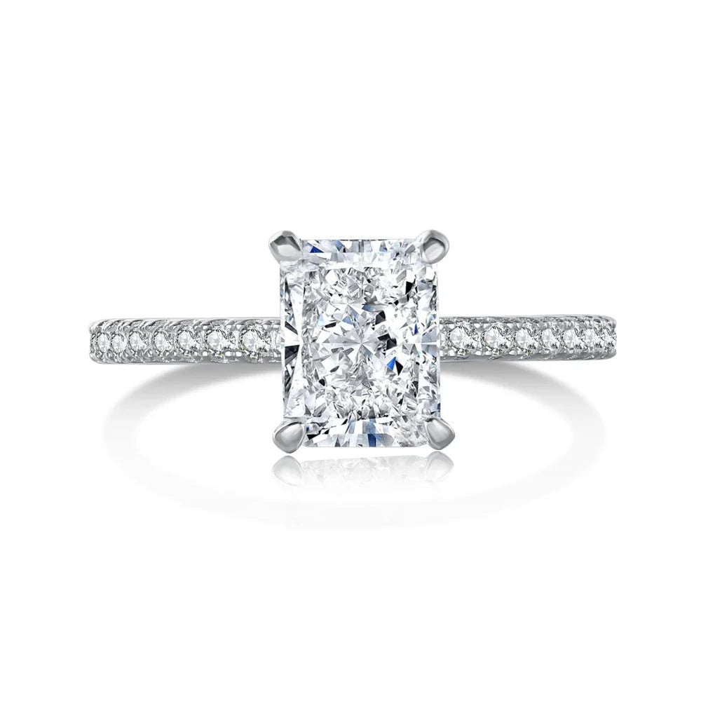 18K Gold Plated 925 Sterling Silver Crushed Ice Cut Lab Sapphire Gemstone Wedding Party Fine Jewelry Rings Wholesale