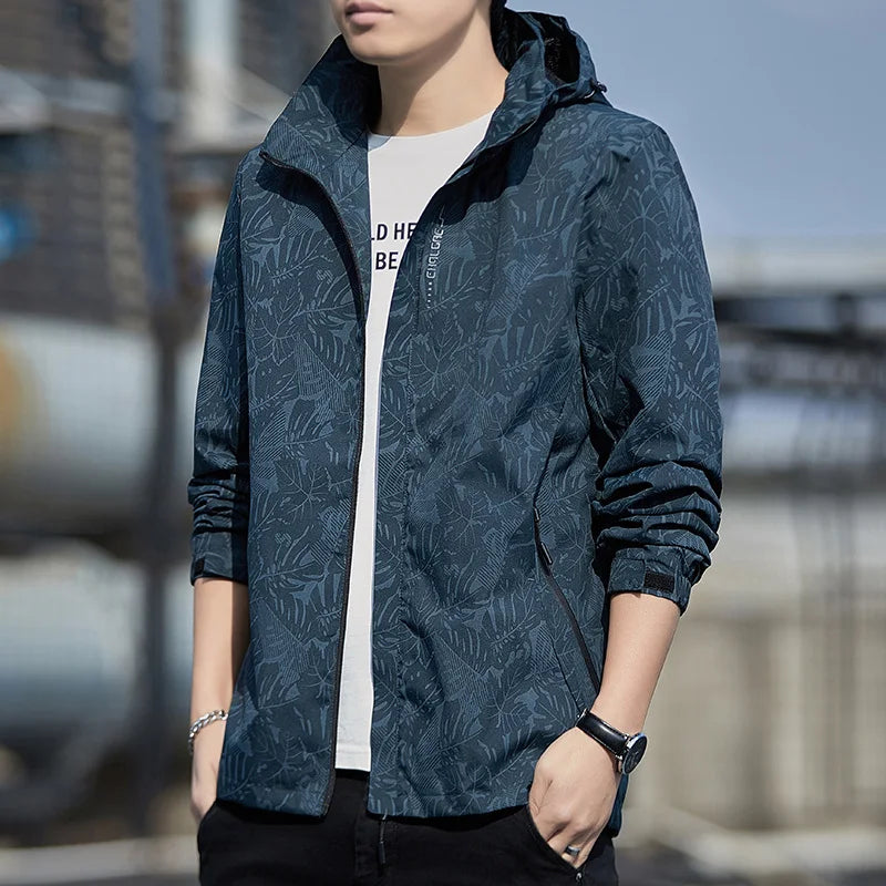 Man 2026 New Spring Autumn Leisure And Comfortable Outdoor Zipper Windbreaker Fashion Printed Windproof Jacket