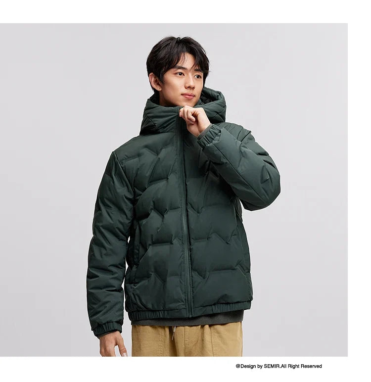 Down Jacket Men 2026 New Waterproof Hooded Outerwear Winter Clothing Solid Color Versatile Thick Down Coat For Man