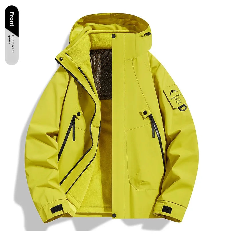 New Autumn and Winter Graphene Heating Cold Warm Insulation Men's Women's Three in One Jacket Waterproof Windproof Assault Suit