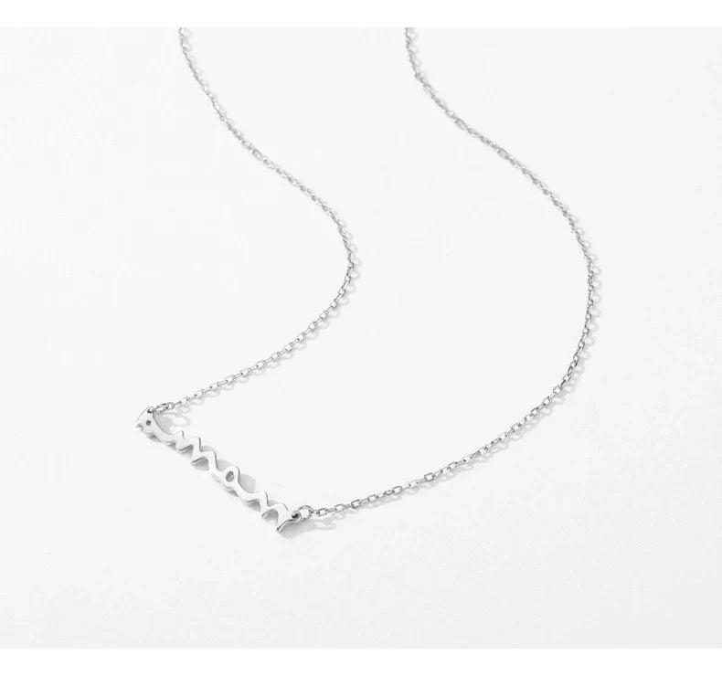 Classic Design 925 Sterling Silver Letter Mama Pendant Necklace For Women Mom Mama Mother's Day birthday Christmas Gift