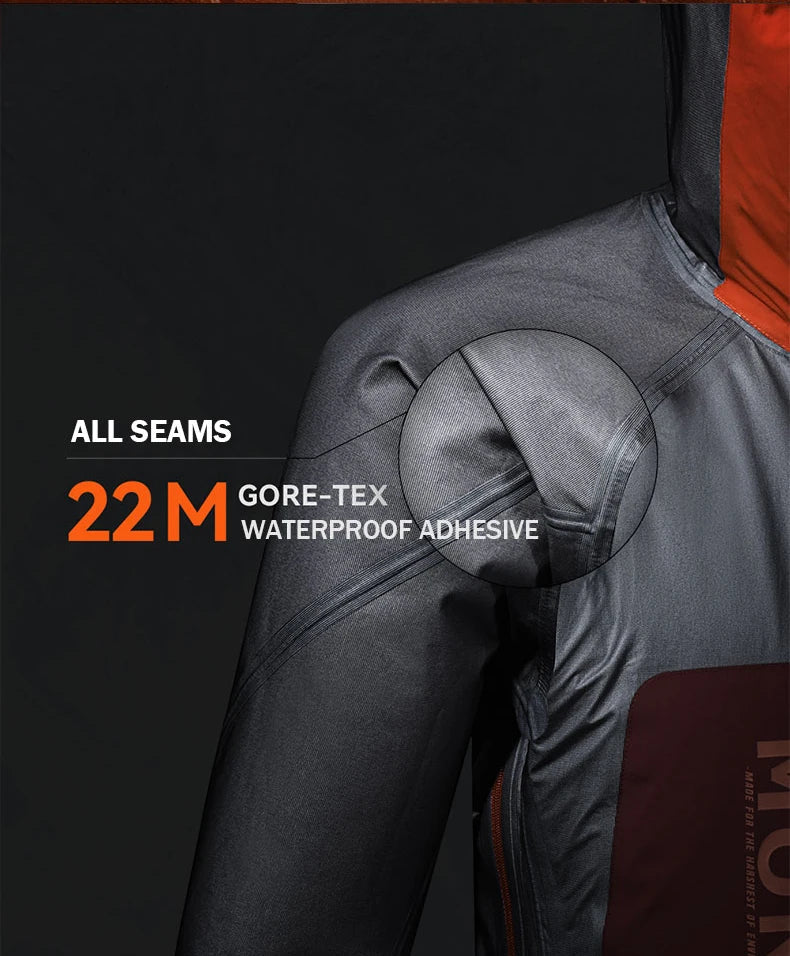 Mont-X Hard Shell Jacket GTX Rainstorm Waterproof Hooded Coats Outdoor Professional Mountaineering Jackets KG2441135