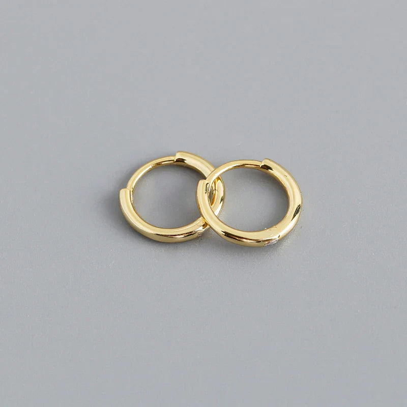925 Sterling Silver Minimalist Glossy Circle Hoop Earrings for Women Fashion Simple Ear Bone Piercing Jewelry Accessories
