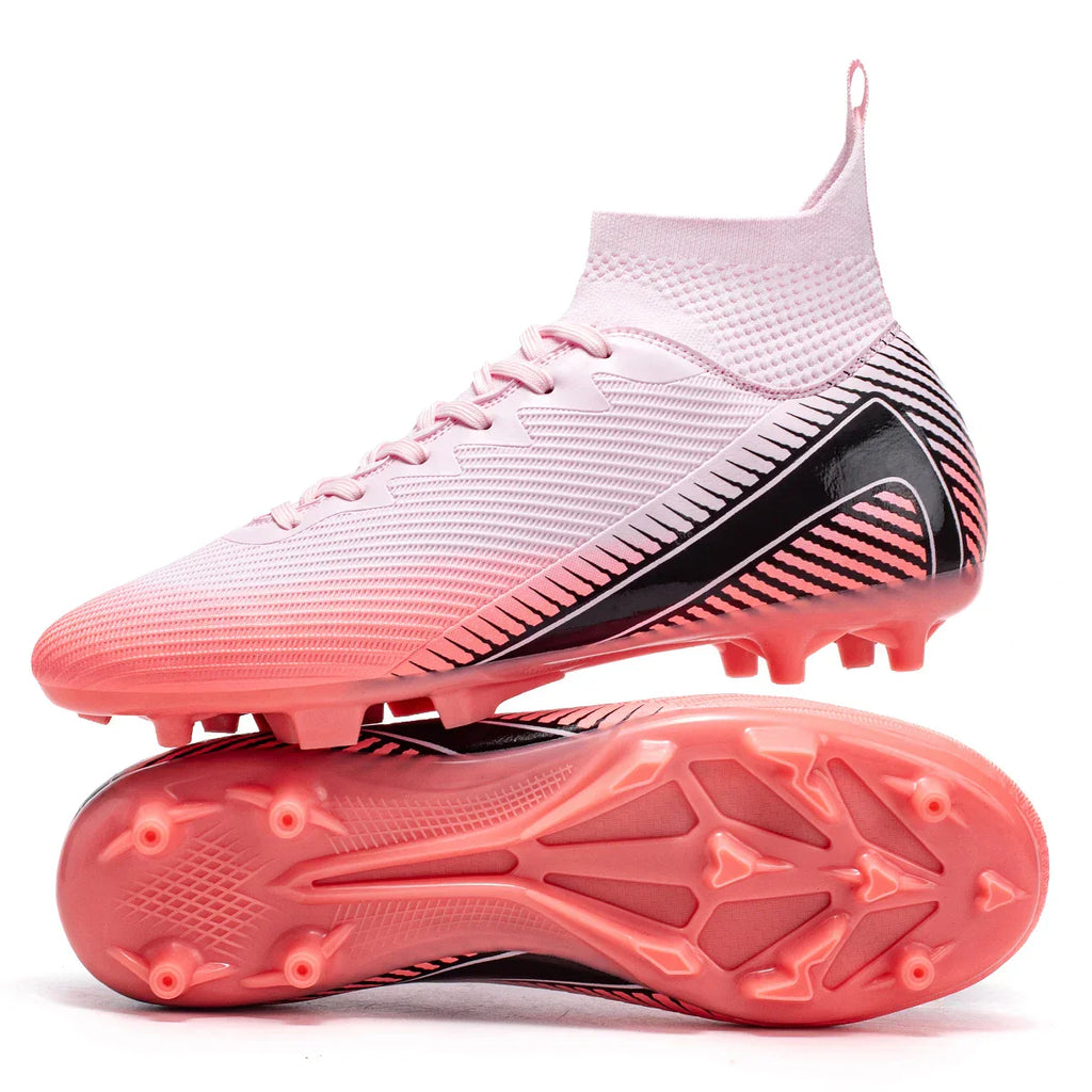 Breathable AG FG football shoes PU Fabric Mesh Upper TPU Wear-resistant Sole Non-slip Design For Kids Youth Daily Play