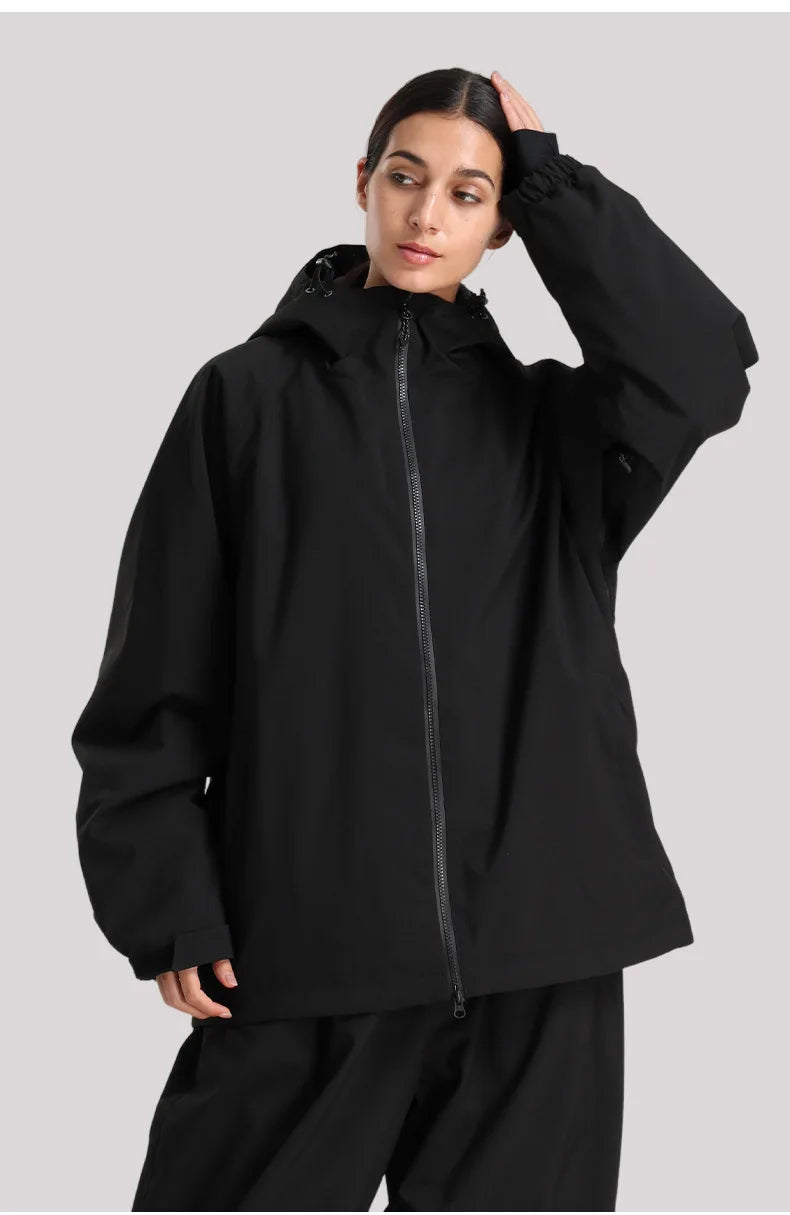 SNOW Winter Ski Jacket Men Waterproof Insulated Snow Tops Super Loose Snowboard Clothes Breathable Windproof Skiing Hoodies