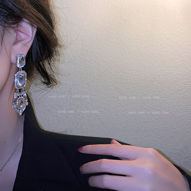 925 Silver Needle European and American Fashion Exaggerated Earrings