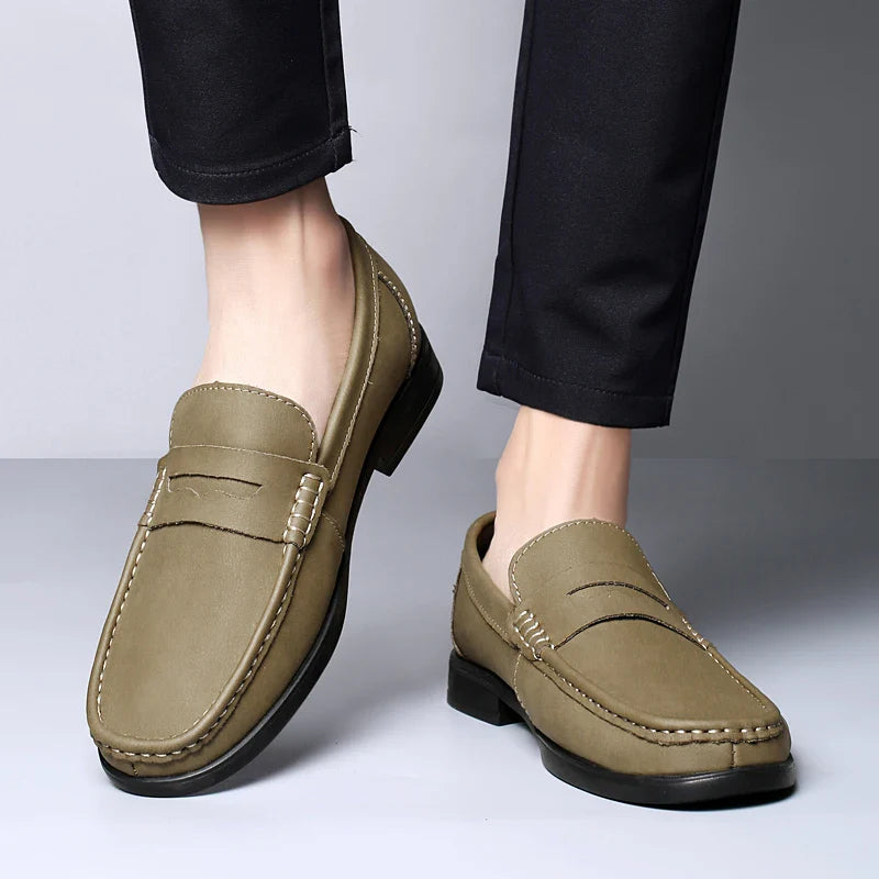 Men's New Style Business Formal Loafers Comfortable Breathable Office Casual Shoe Anti-Slip Outdoor Wear-Resistant Walking Shoes