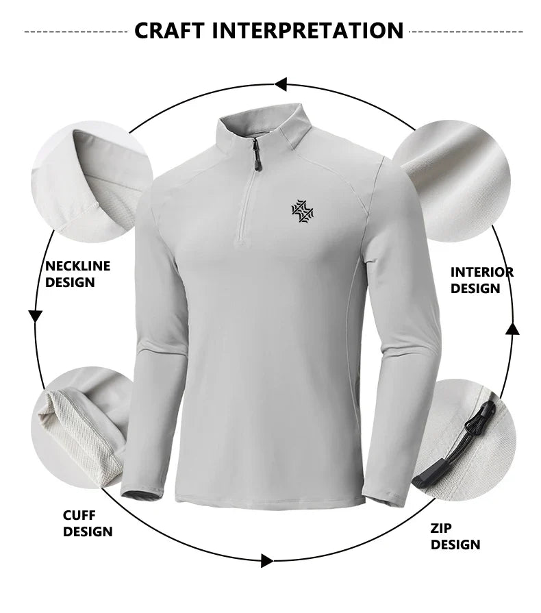 SBWL Men's High Quality Cycling Hiking Outdoor Sports Long Sleeve T-Shirt Leisure Speed Dry Running Fitness Sports Clothing Tops