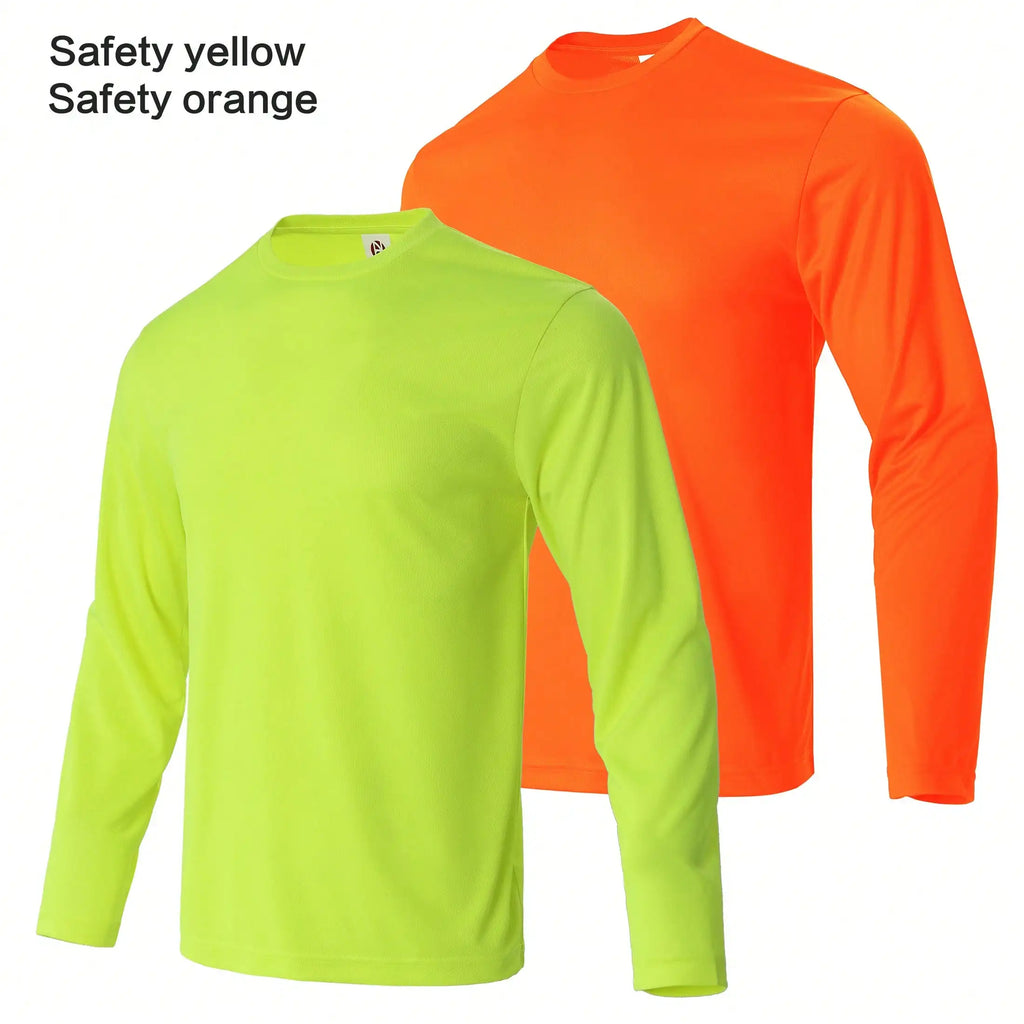Men Performance Long Sleeve T Shirt Breathable Moisture Wicking Athletic Tops Quick Dry Workout Gym Running Outdoor Hiking Daily Casual Sport Tees