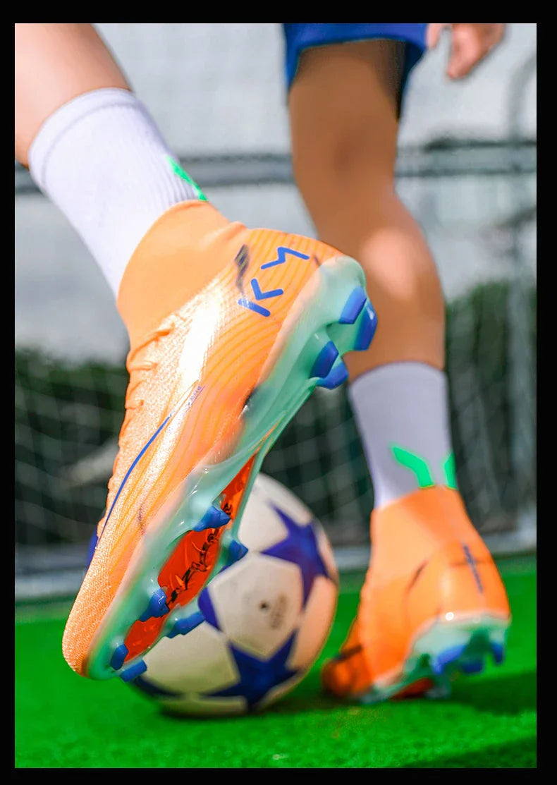 New Men Soccer Shoes Breathable Cleats Adult Outdoor Sport Football Boots Training Boys Long Spikes Non Slip Match Comfortable