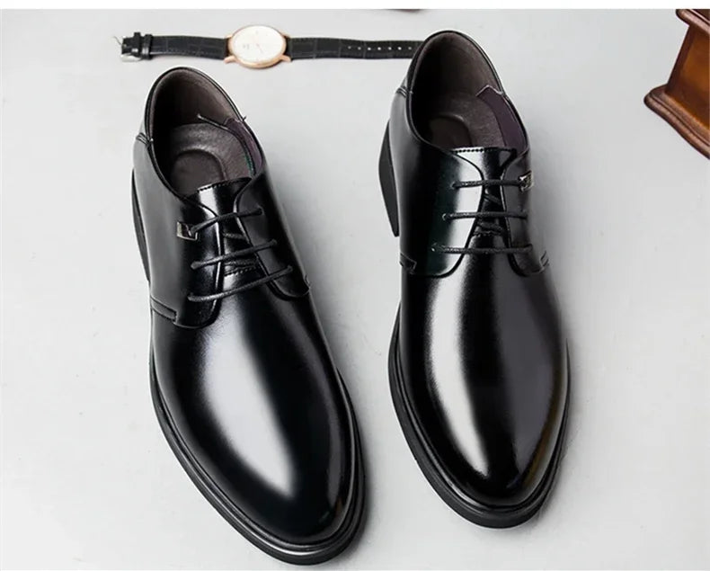 Height Increasing Shoes Man Hollow Breathable Taller Elevator Shoes 6CM Invisible Insole for Daily Men Heighten Wedding Shoes