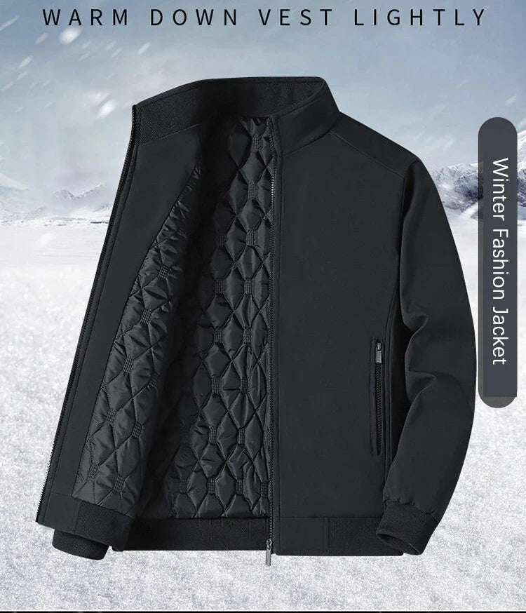 Plus Size 8xl Jacket for Men 2026 Thick Stand Collar Solid Winter Jacket Men Waterproof Warm Business Casual Men Coats