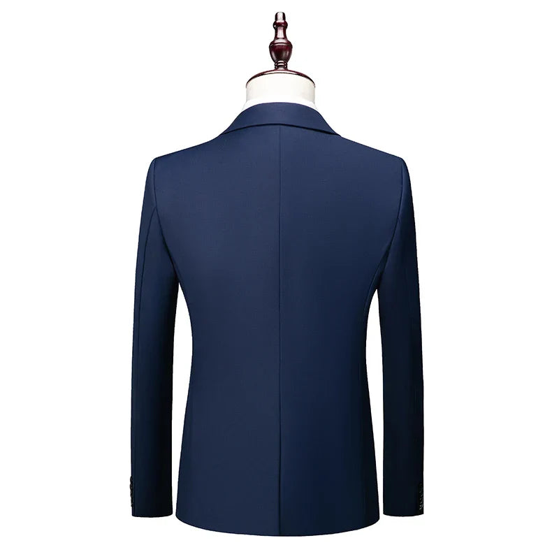 2026 New Suit (Blazer+ Vest + Pants) Men's Gentleman Fashion Slim Work Solid Color Plus Size Fair Dress Wedding Best Man Suit