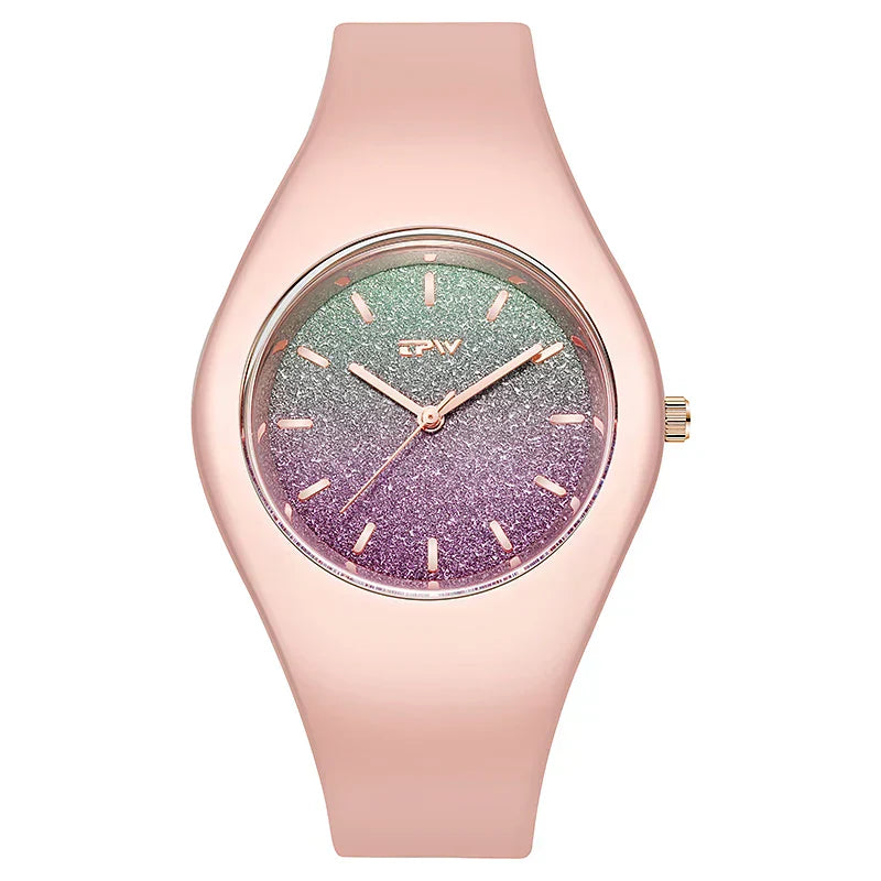 Full Size 40mm Quartz Watch For Women Rubber Strap Skin Friendly Silicone watch