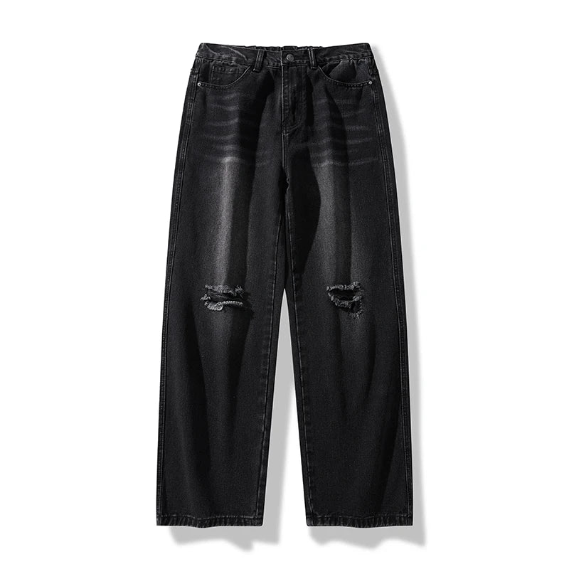 Men's American Style Loose Straight Leg Jeans Vintage Spring Summer New Arrival Drapey Trendy Wide Leg Long Pants