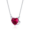 New Collection 100% 925 Sterling Silver Red Zircon Little Devil Necklace Pendant For Women Fashion Silver Jewelry SCN286