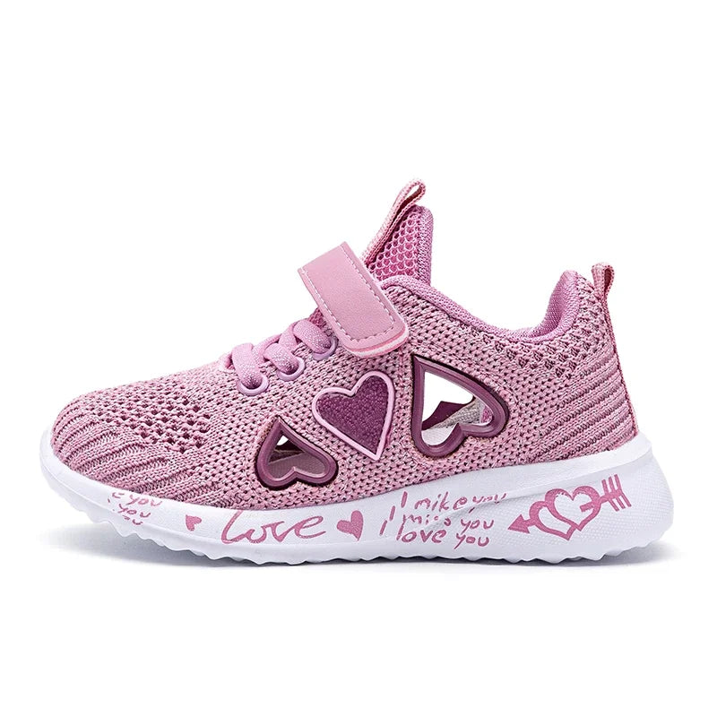 Girls Casual Shoes Light Mesh Sneakers Kids Summer Children Spring Autumn Tenis Cute Sport Cartoon Female Running Sock Footwear