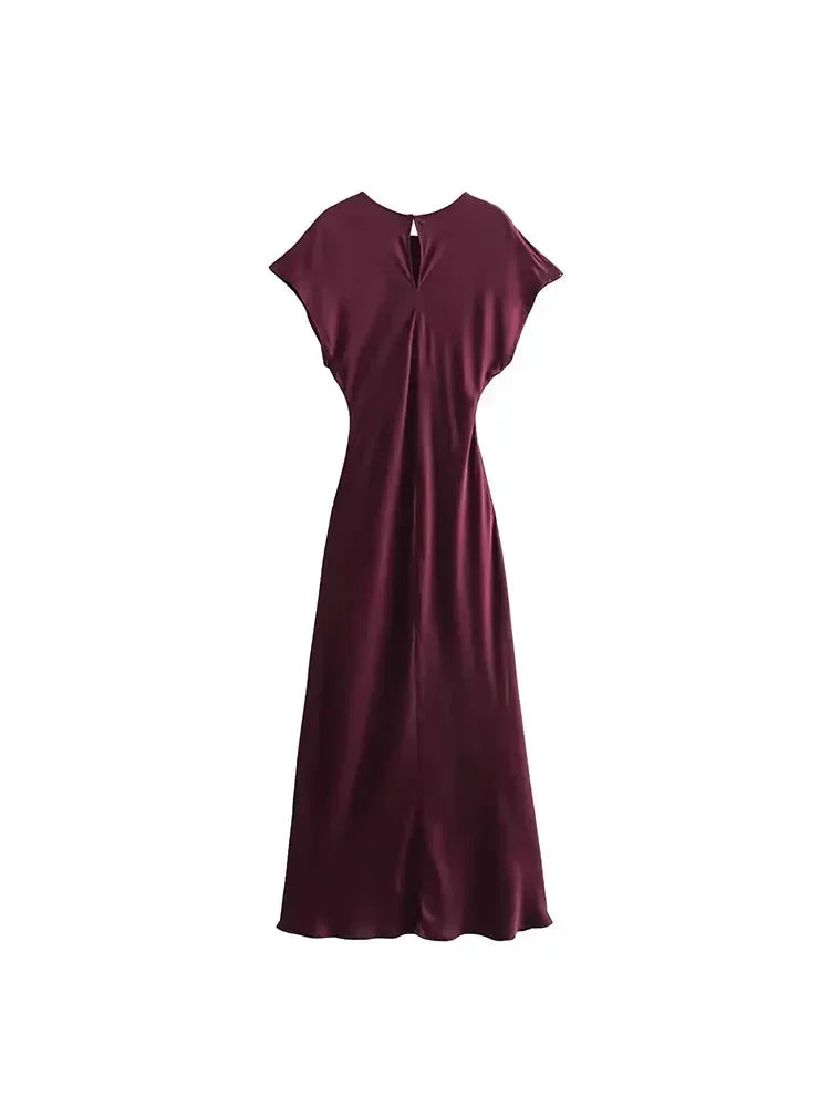Midi Satin Dress Woman Long Dresses For Women Chic And Elegant Evening Dresses Female Party Dress